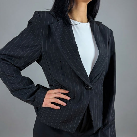 Черен къс блейзър райе