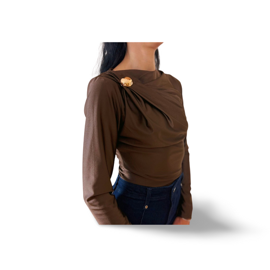 Кафяво боди Classy