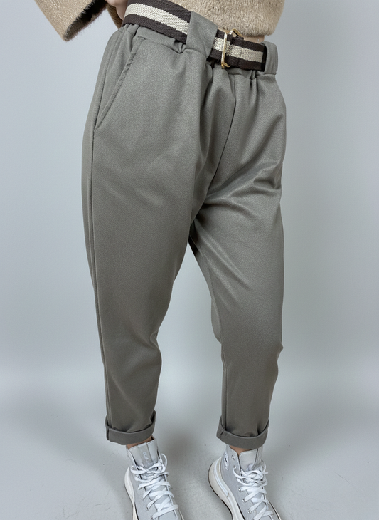 Панталон Каки с навити крачоли