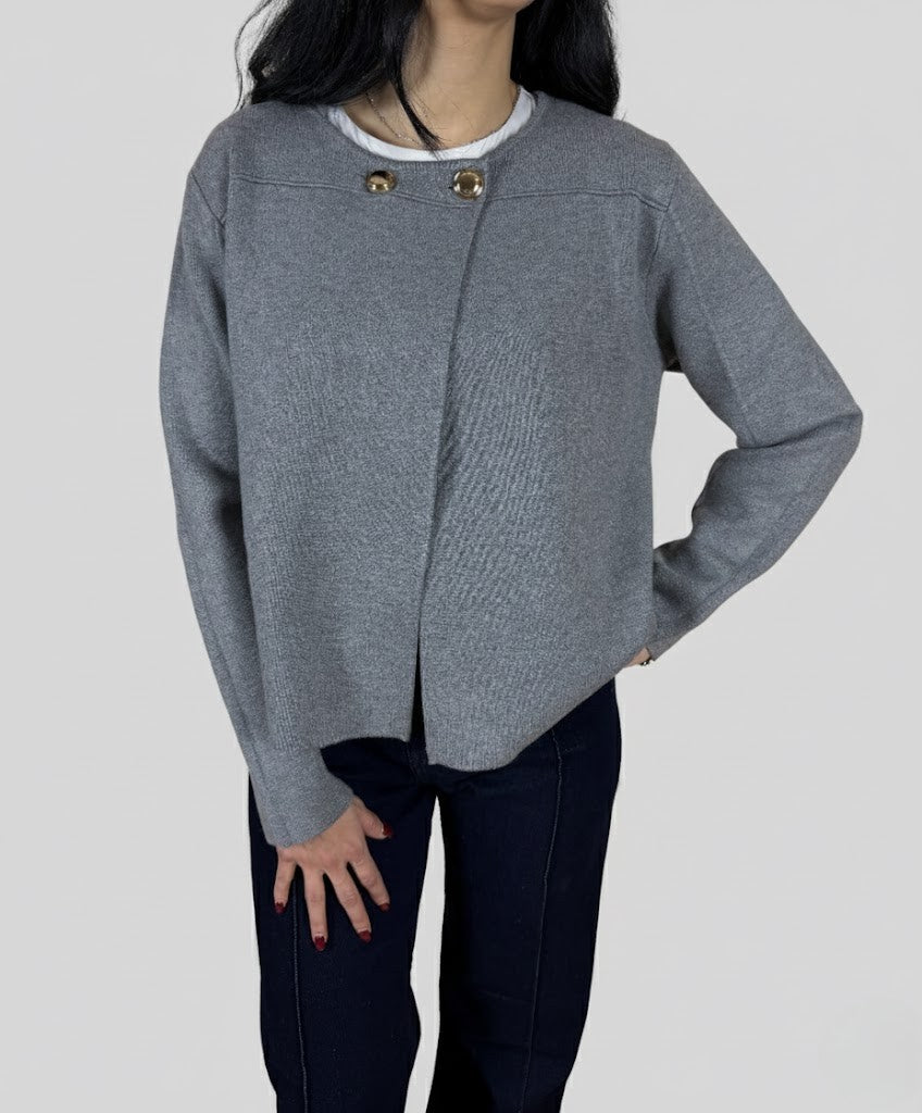 Сива жилетка с елегантни копчета