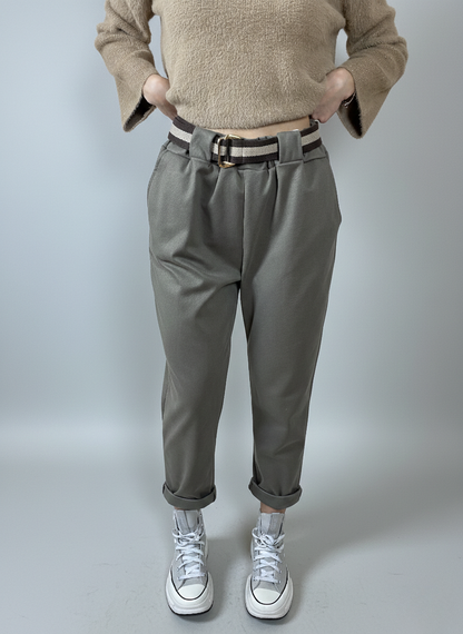 Панталон Каки с навити крачоли