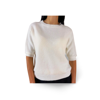 Бяла пухена тениска Comfort