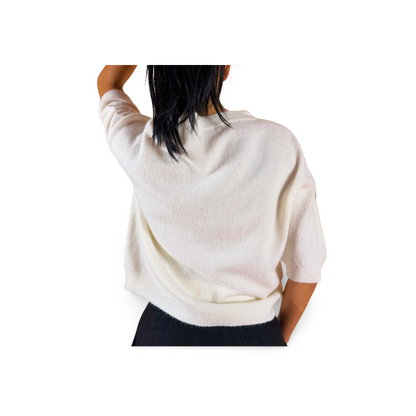 Бяла пухена тениска Comfort