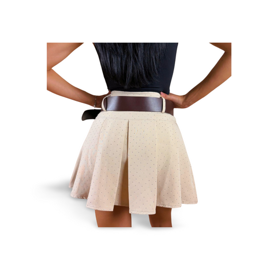 Плисирана пола-панталон с камъчета