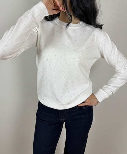 Бял кашмирен пуловер