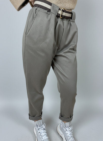 Панталон Каки с навити крачоли